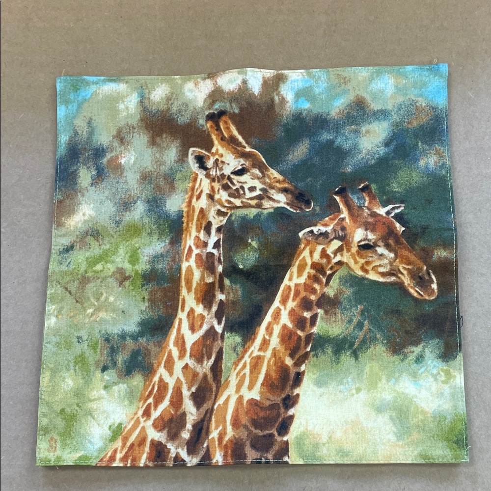 Giraffe Print Pocket Square- Brown & Green